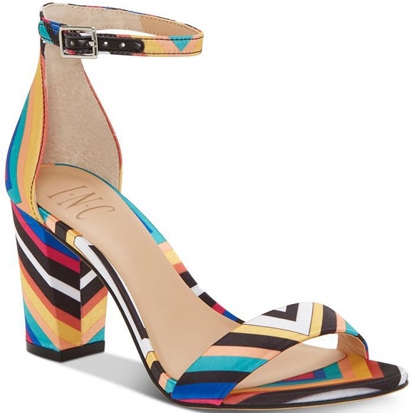 INC Kivah Multi Color Block Heel Sandals Size 8M - Picture 3 of 12